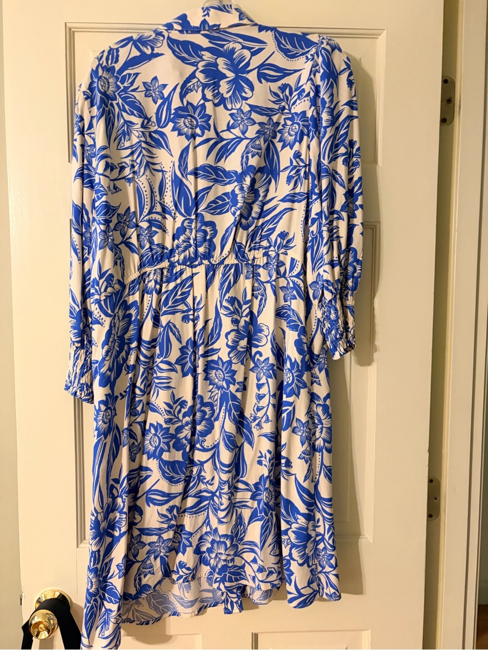 CAbi Blue Floral Button-Front Midi Dress - Picture 3 of 4
